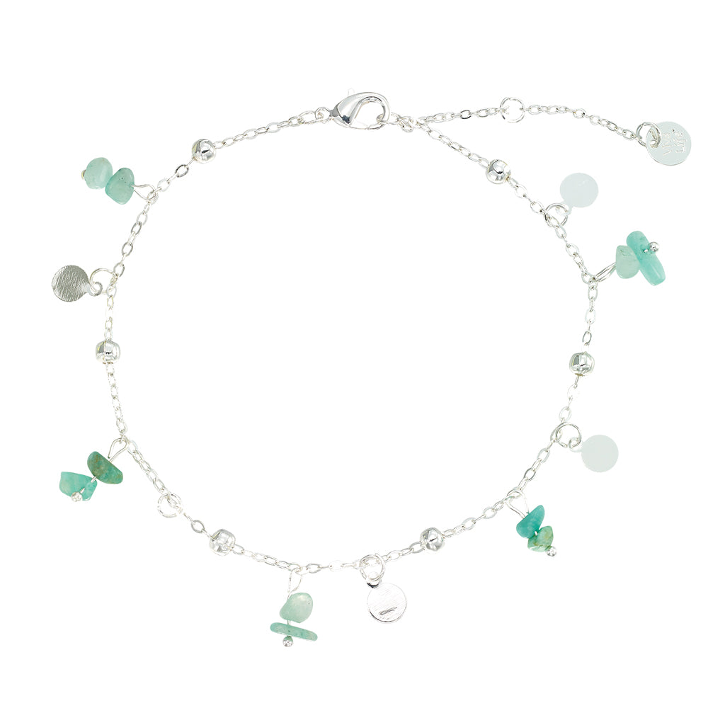 Stone Metal Disc Anklet