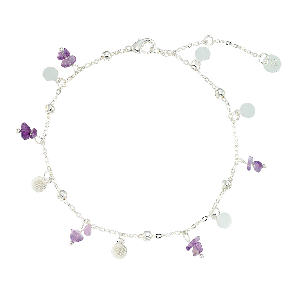 Stone Metal Disc Anklet