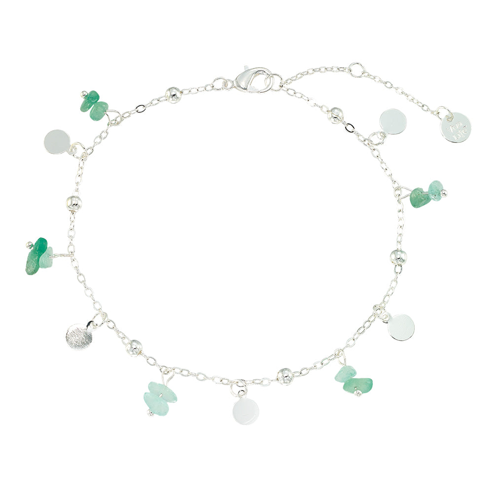 Stone Metal Disc Anklet