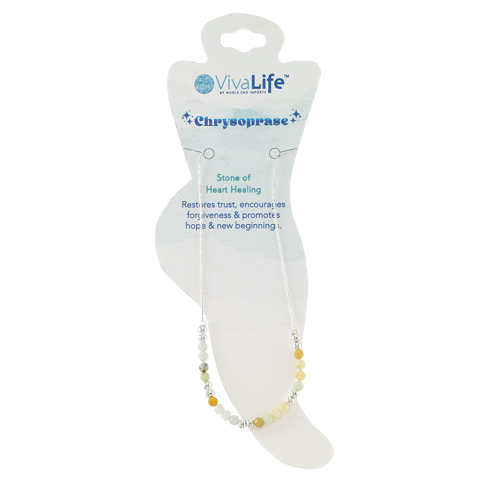 Silver Chain Stone Anklet