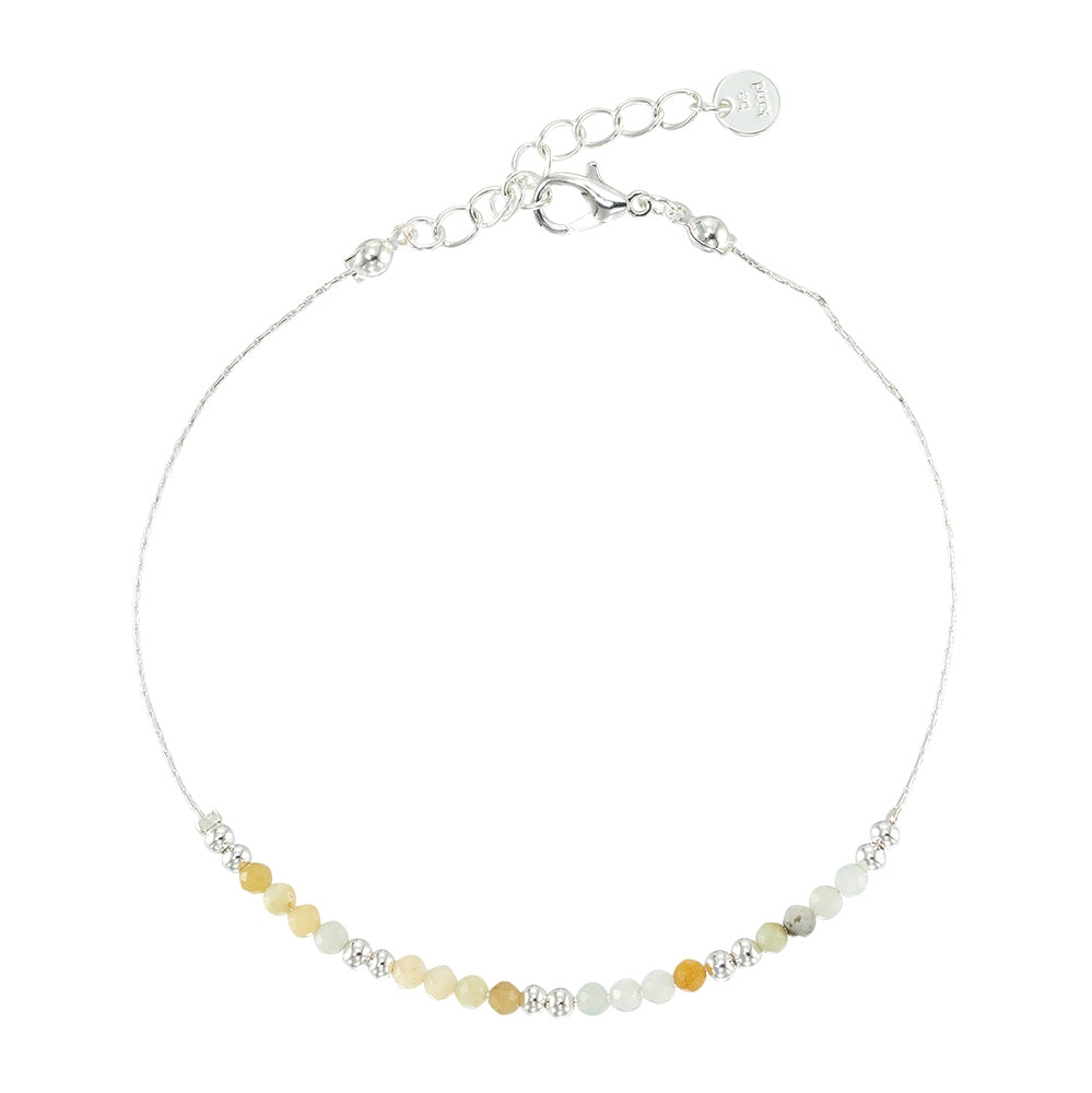 Silver Chain Stone Anklet