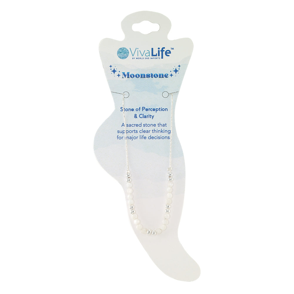 Silver Chain Stone Anklet