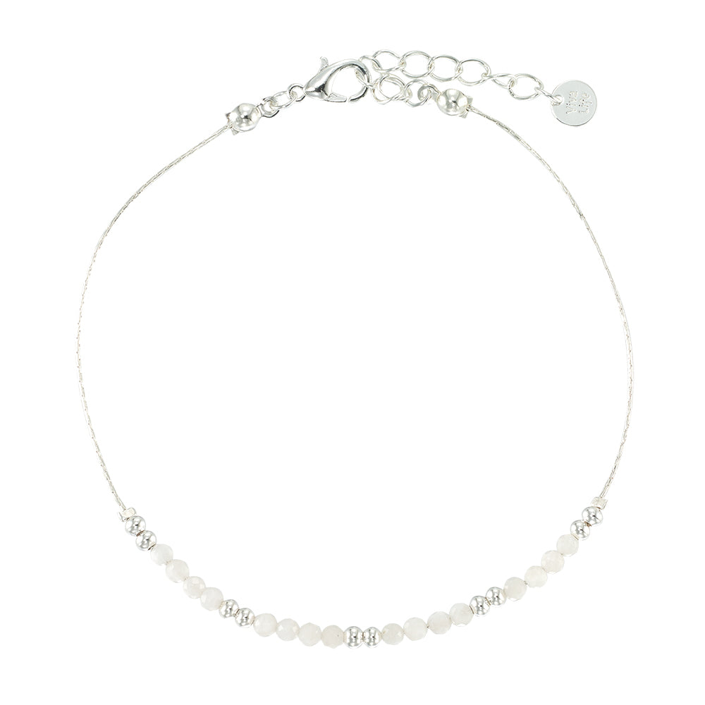 Silver Chain Stone Anklet