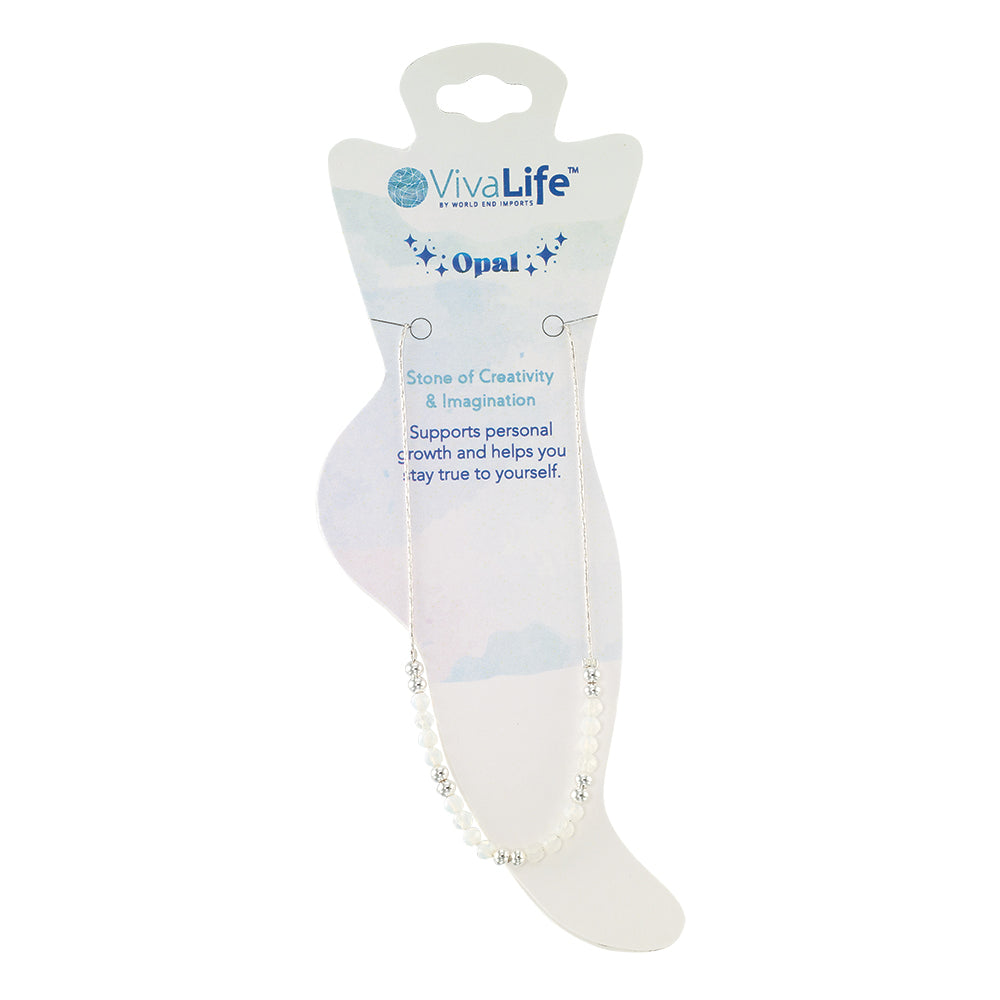 Silver Chain Stone Anklet