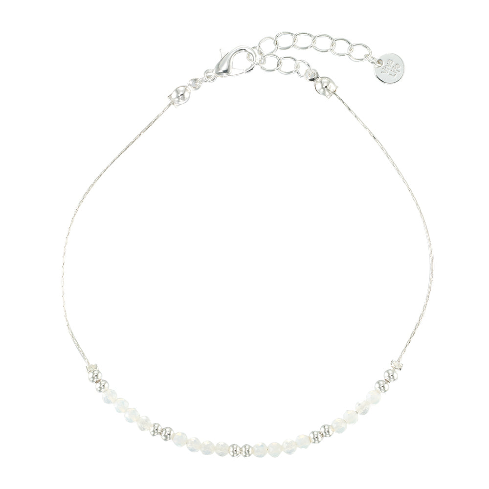 Silver Chain Stone Anklet