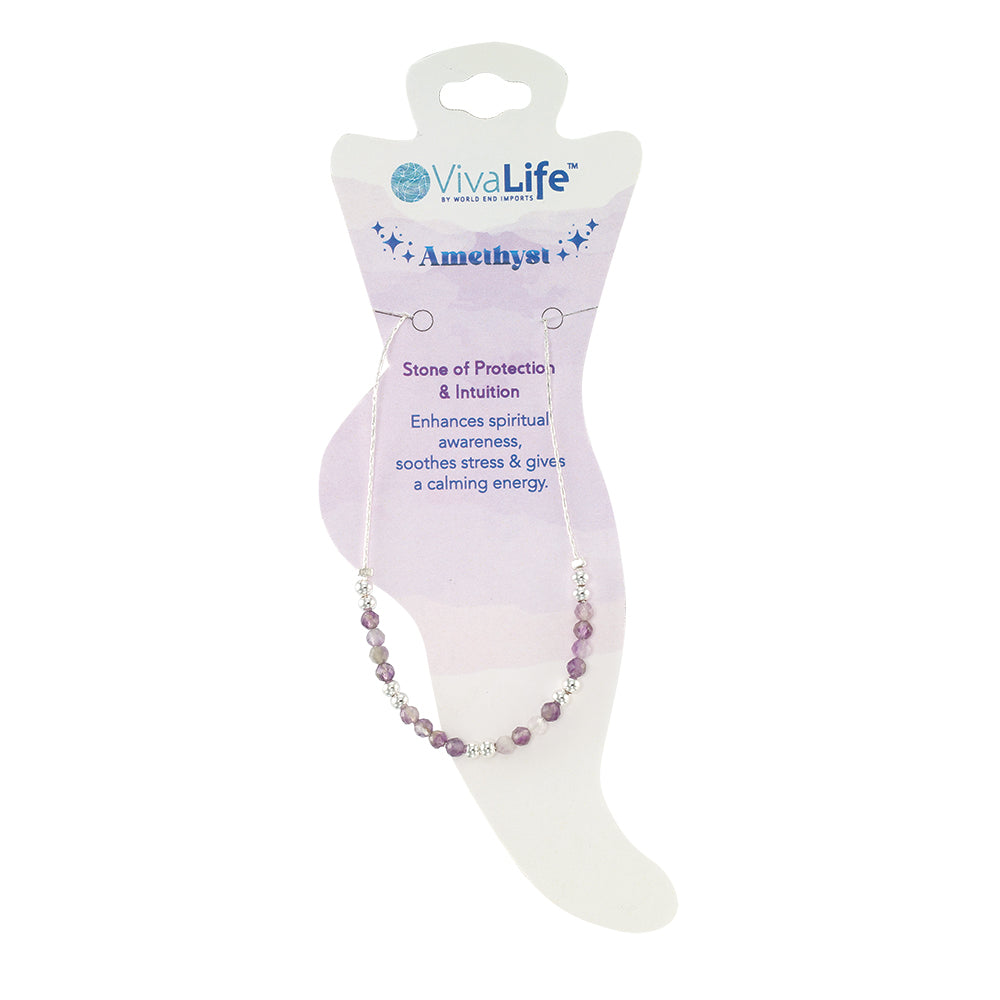 Silver Chain Stone Anklet