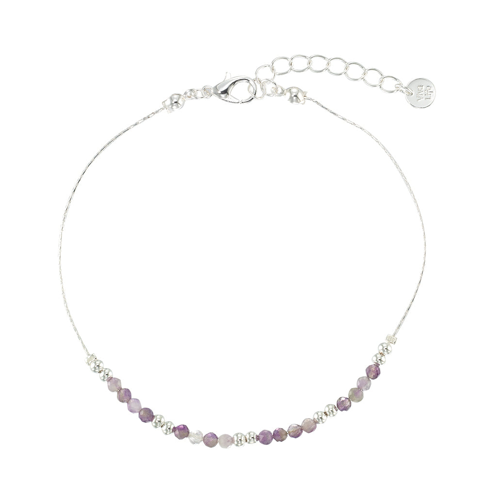 Silver Chain Stone Anklet