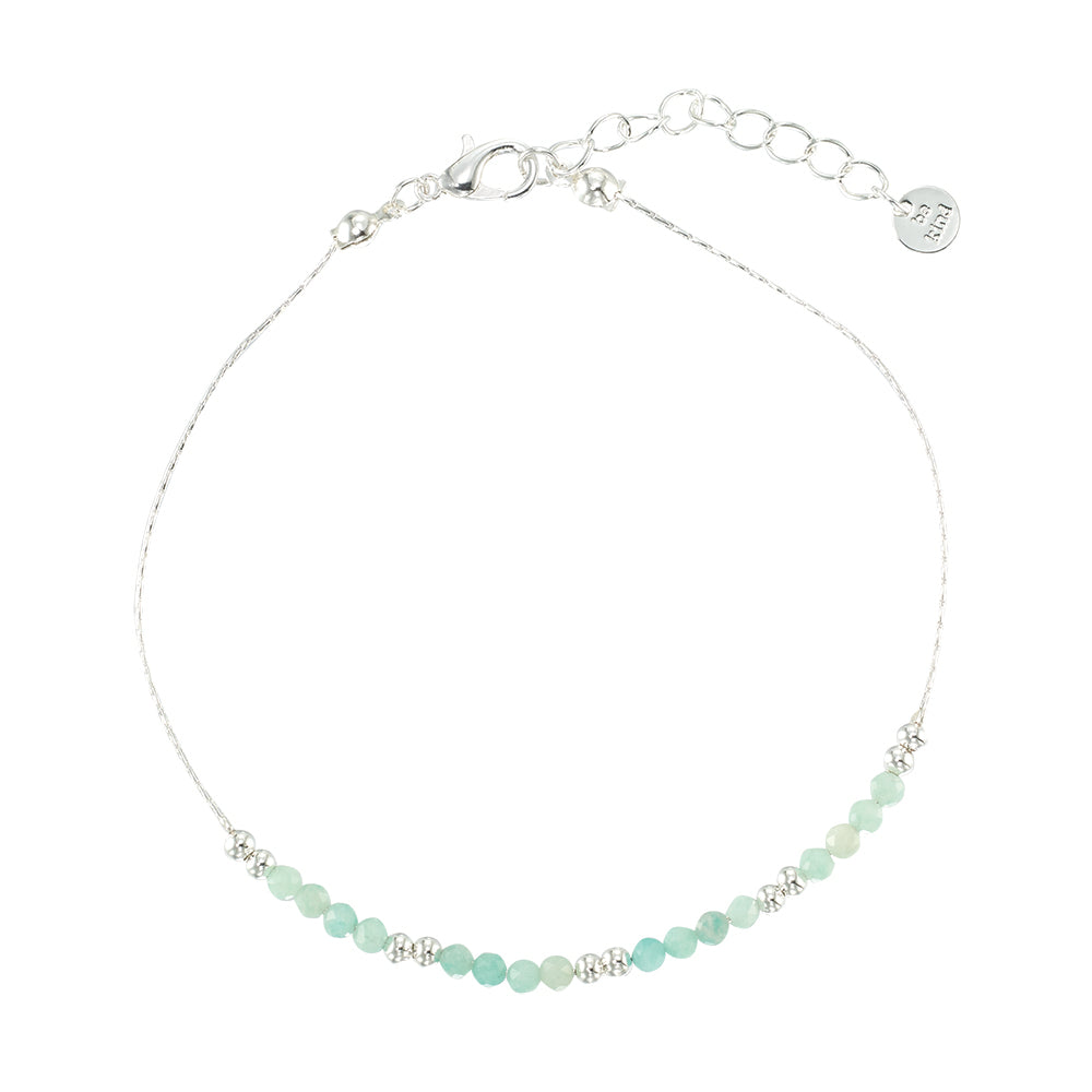 Silver Chain Stone Anklet