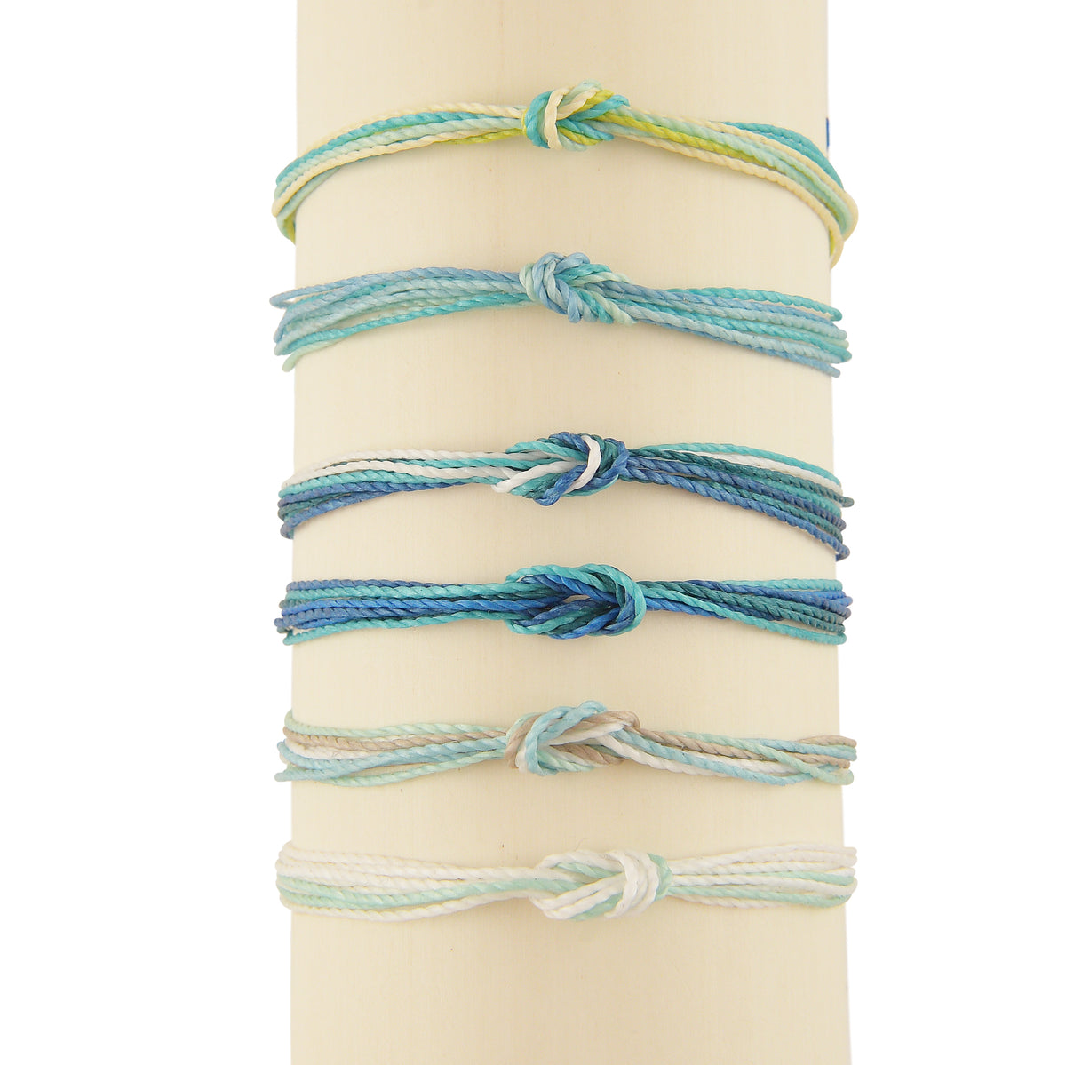 Blue Hues Handmade Wax Cord Reef Knot Anklet
