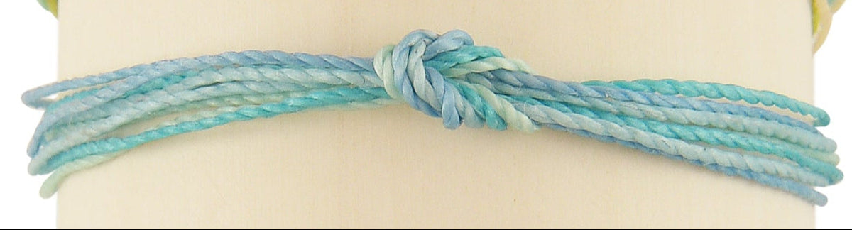 Blue Hues Handmade Wax Cord Reef Knot Anklet