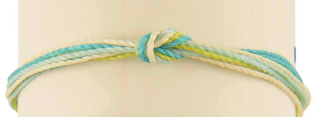 Blue Hues Handmade Wax Cord Reef Knot Anklet