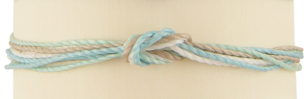 Blue Hues Handmade Wax Cord Reef Knot Anklet