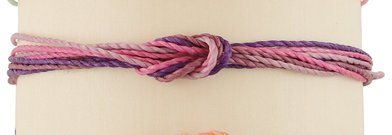 Pastel Hues Handmade Wax Cord Reef Knot Anklet