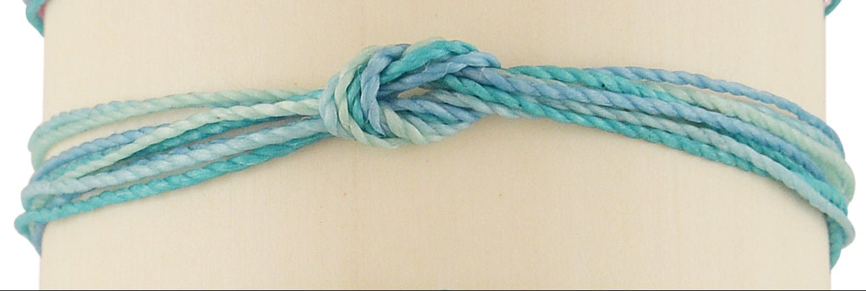 Pastel Hues Handmade Wax Cord Reef Knot Anklet