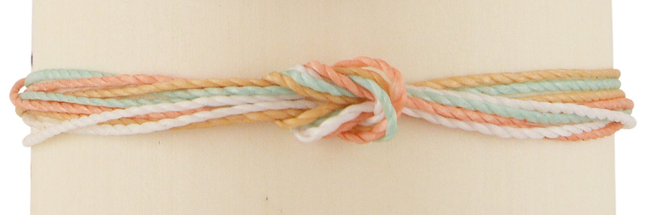 Pastel Hues Handmade Wax Cord Reef Knot Anklet