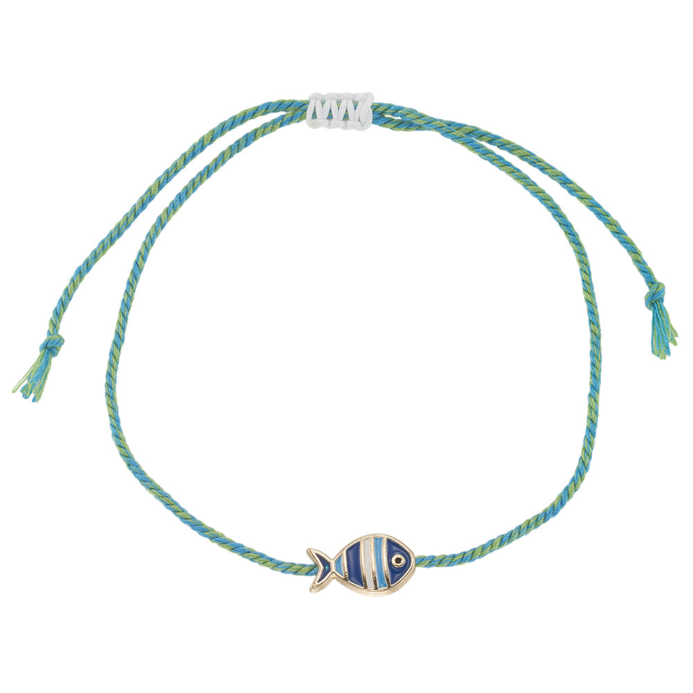 Enamel Striped Fish Anklet