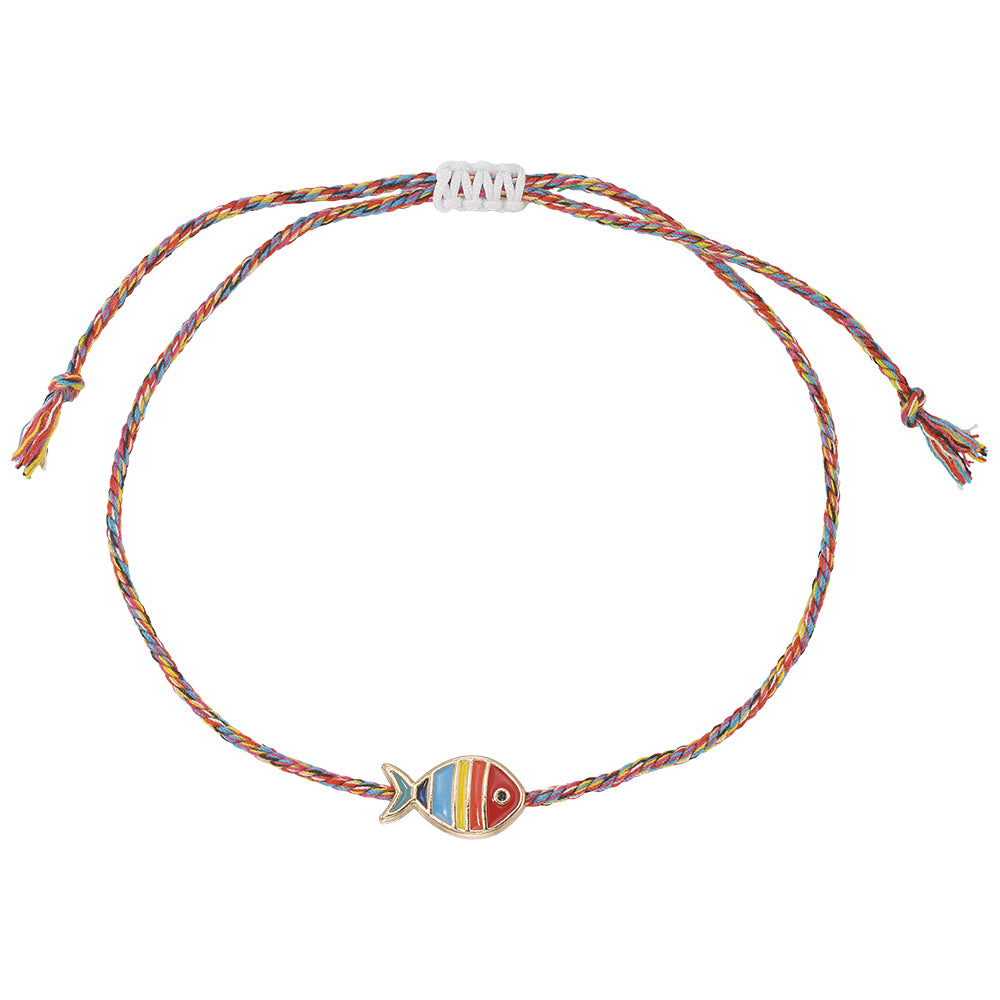 Enamel Striped Fish Anklet
