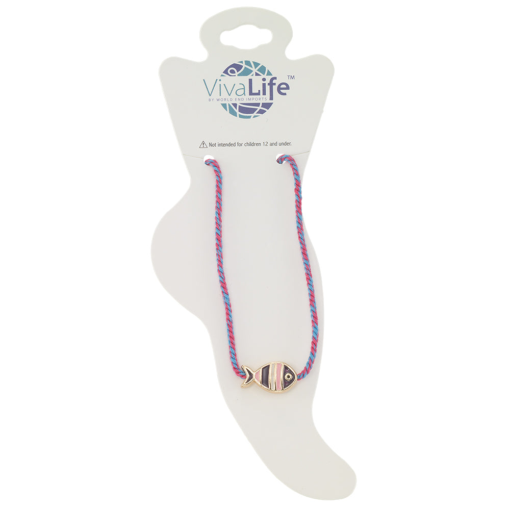 Enamel Striped Fish Anklet