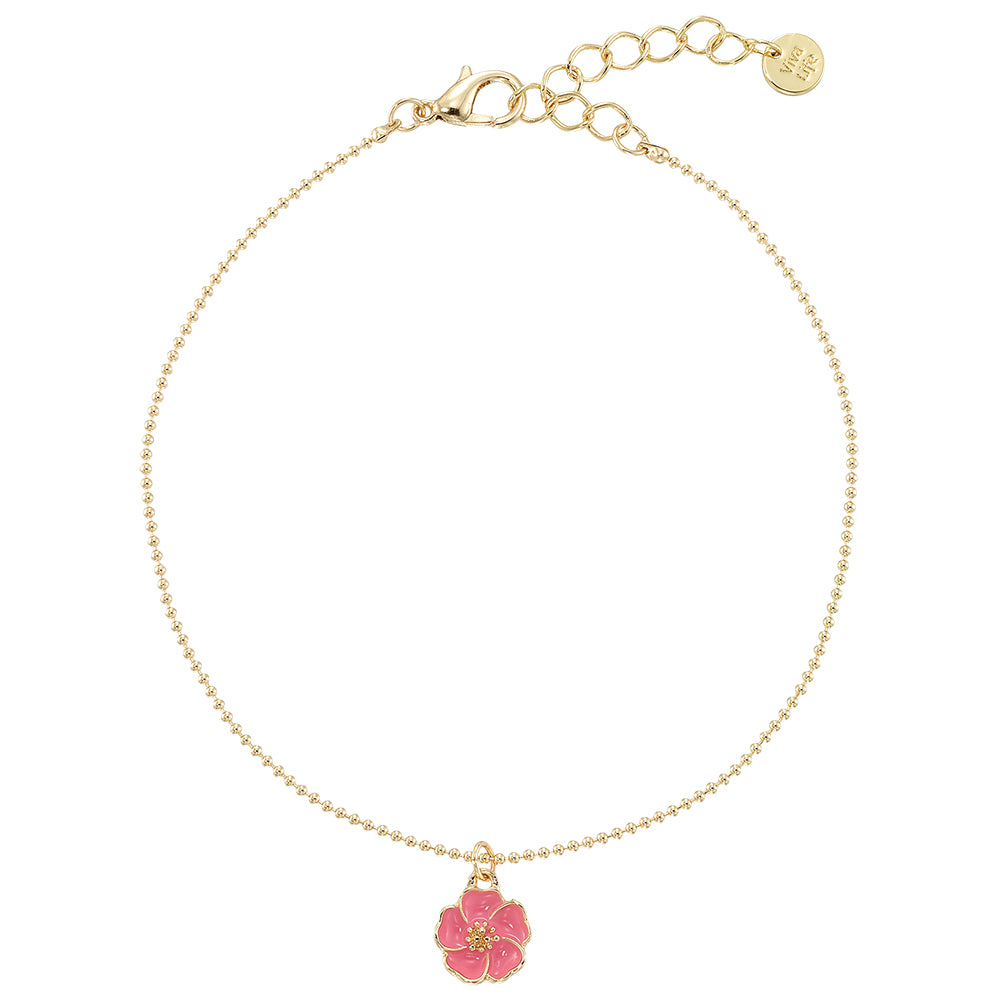 Enamel Flower Anklet