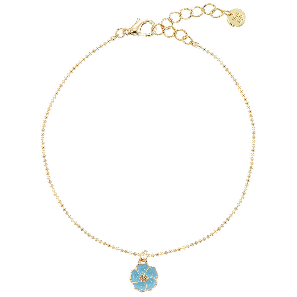 Enamel Flower Anklet