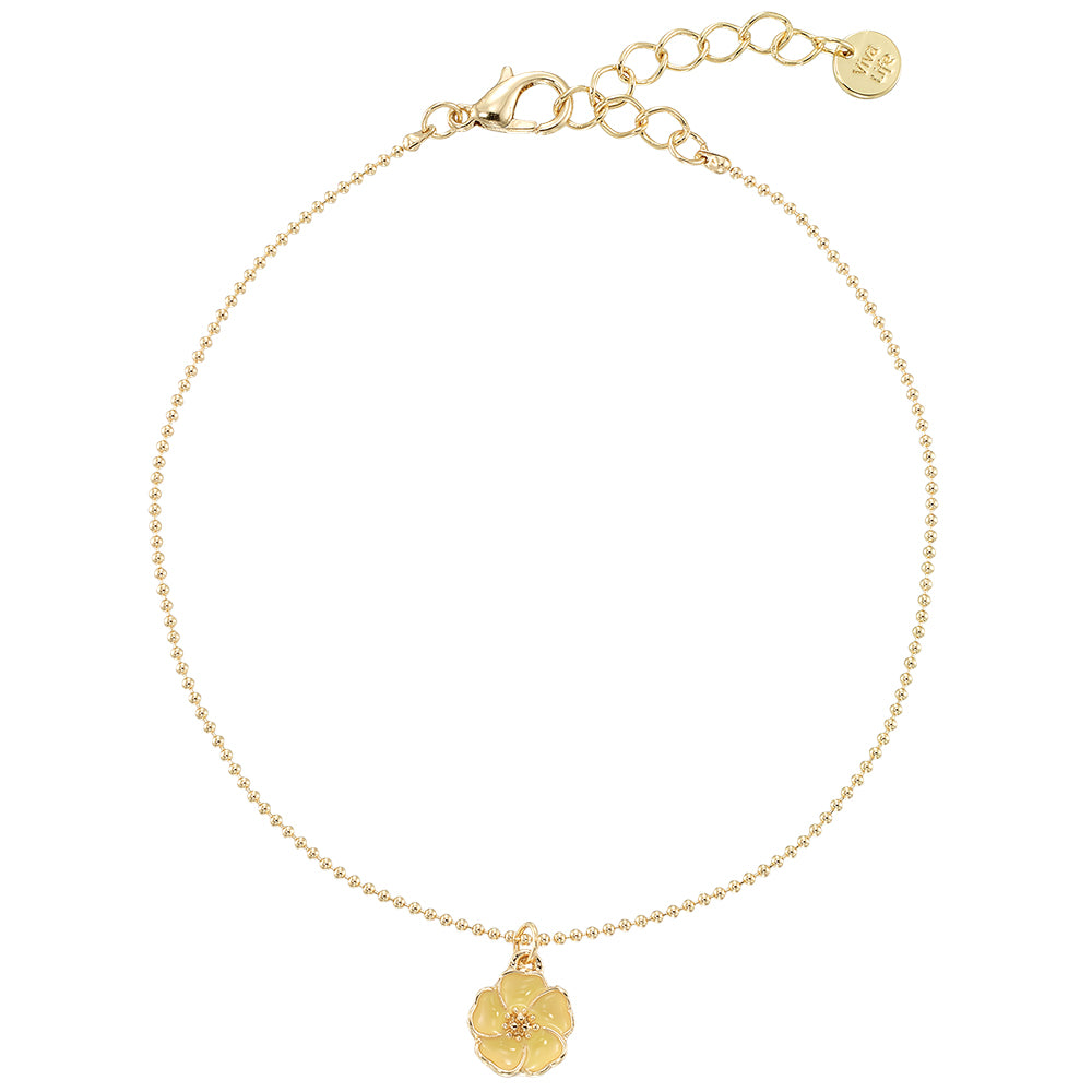 Enamel Flower Anklet