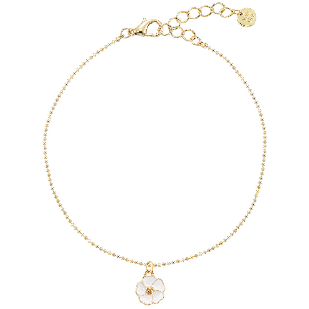 Enamel Flower Anklet
