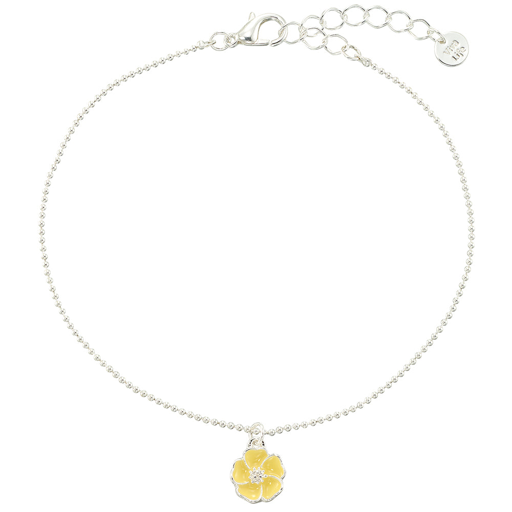 Enamel Flower Anklet