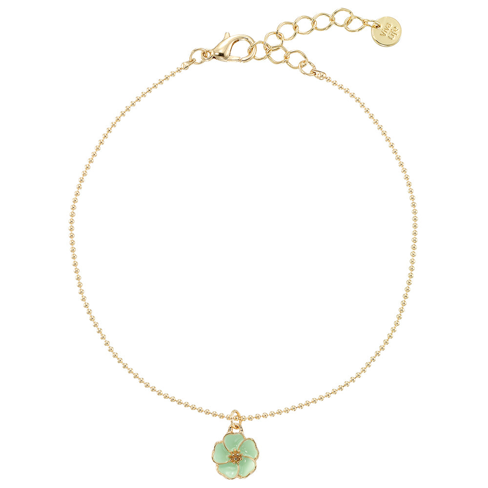 Enamel Flower Anklet