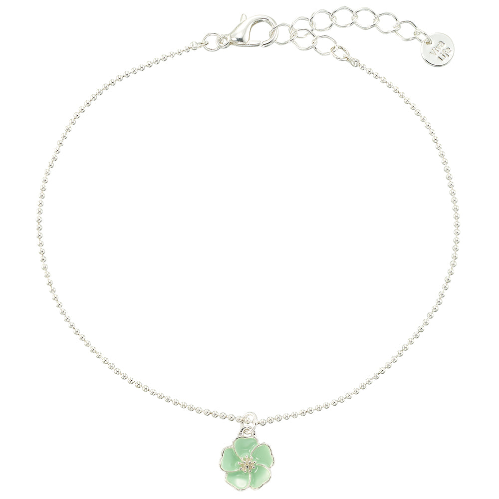 Enamel Flower Anklet
