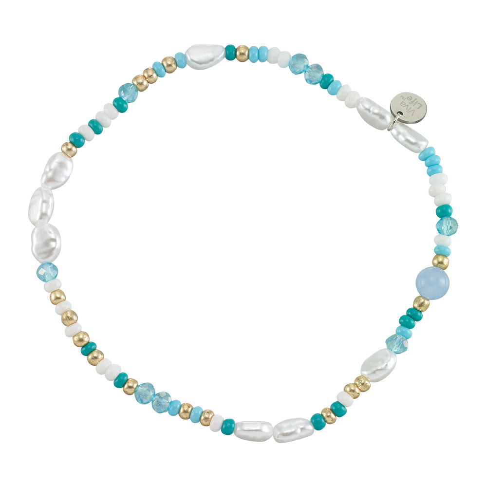 Colorful Bead Pearl Anklet