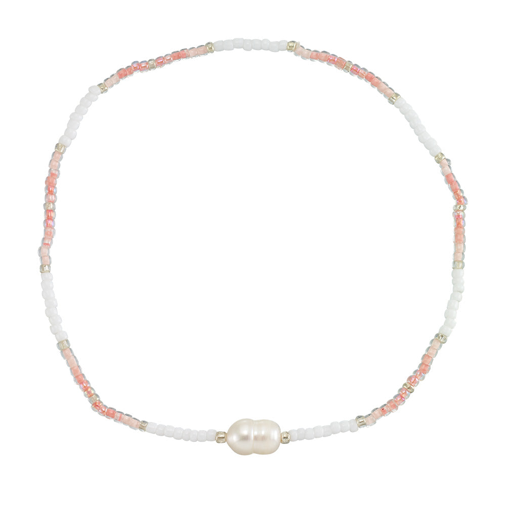 Station Seedbead &amp; Freshwater Pearl Anklet