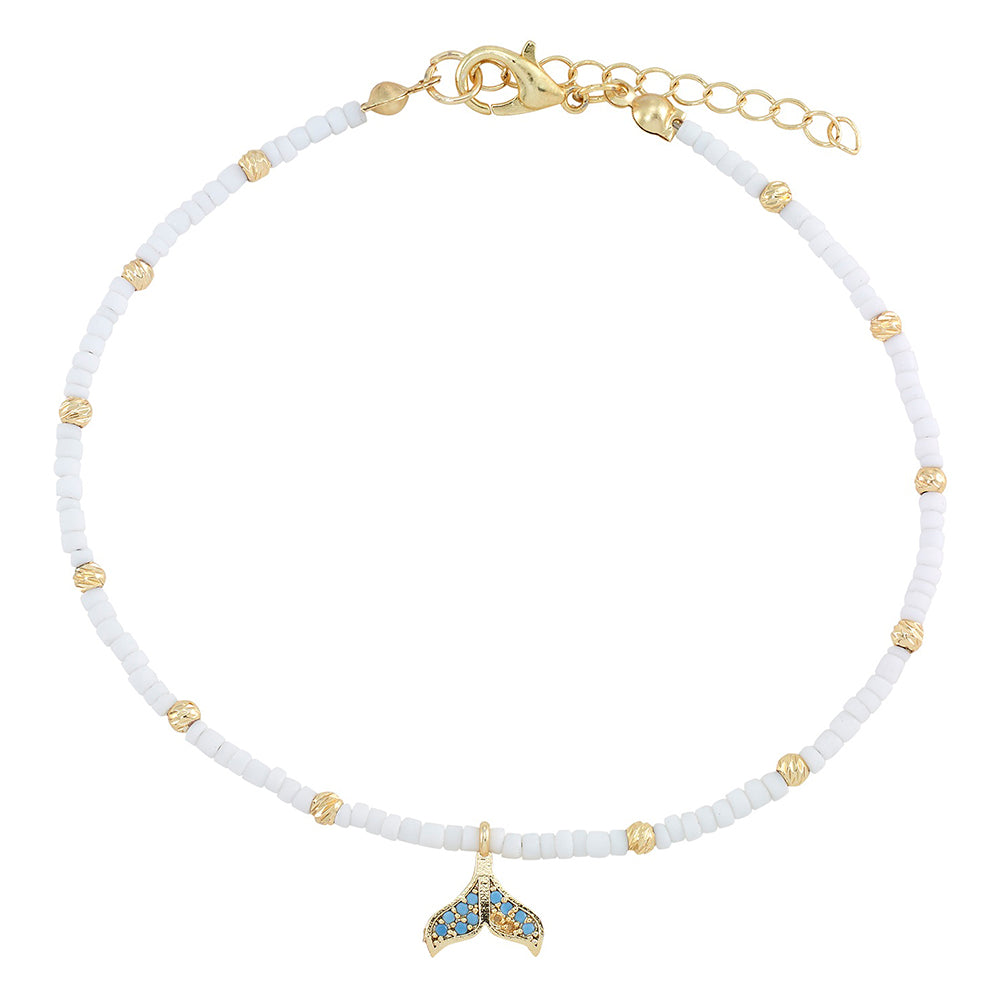 Pave Crystal Whale Tail 16" Necklace