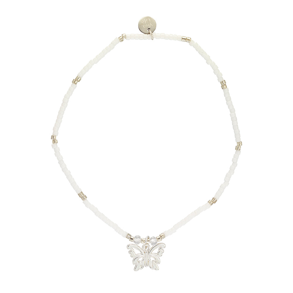 Pastel Seedbead Butterfly Charm Anklet