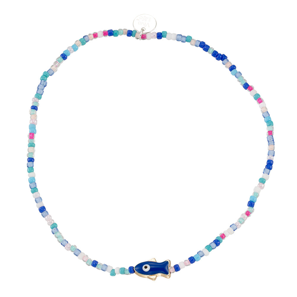 Enamel Sardine Seedbead Anklet