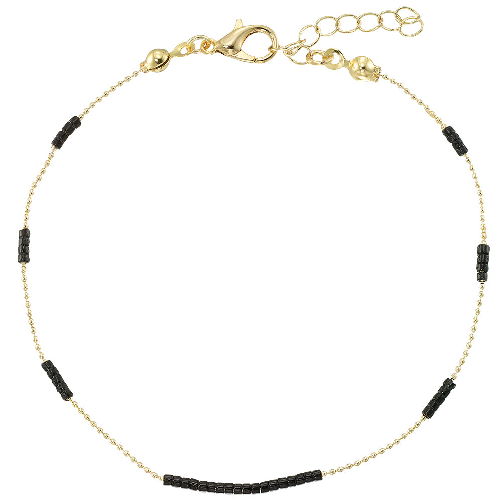 Dainty Japanese Seedbead Station Anklet