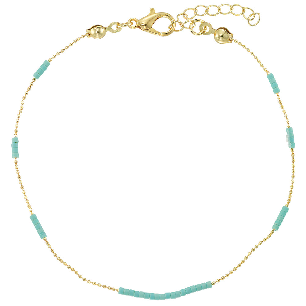 Dainty Japanese Seedbead Station Anklet