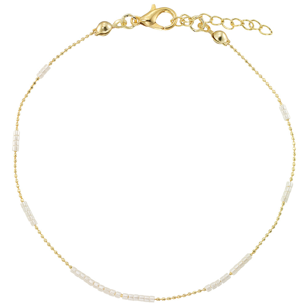 Dainty Japanese Seedbead Station Anklet