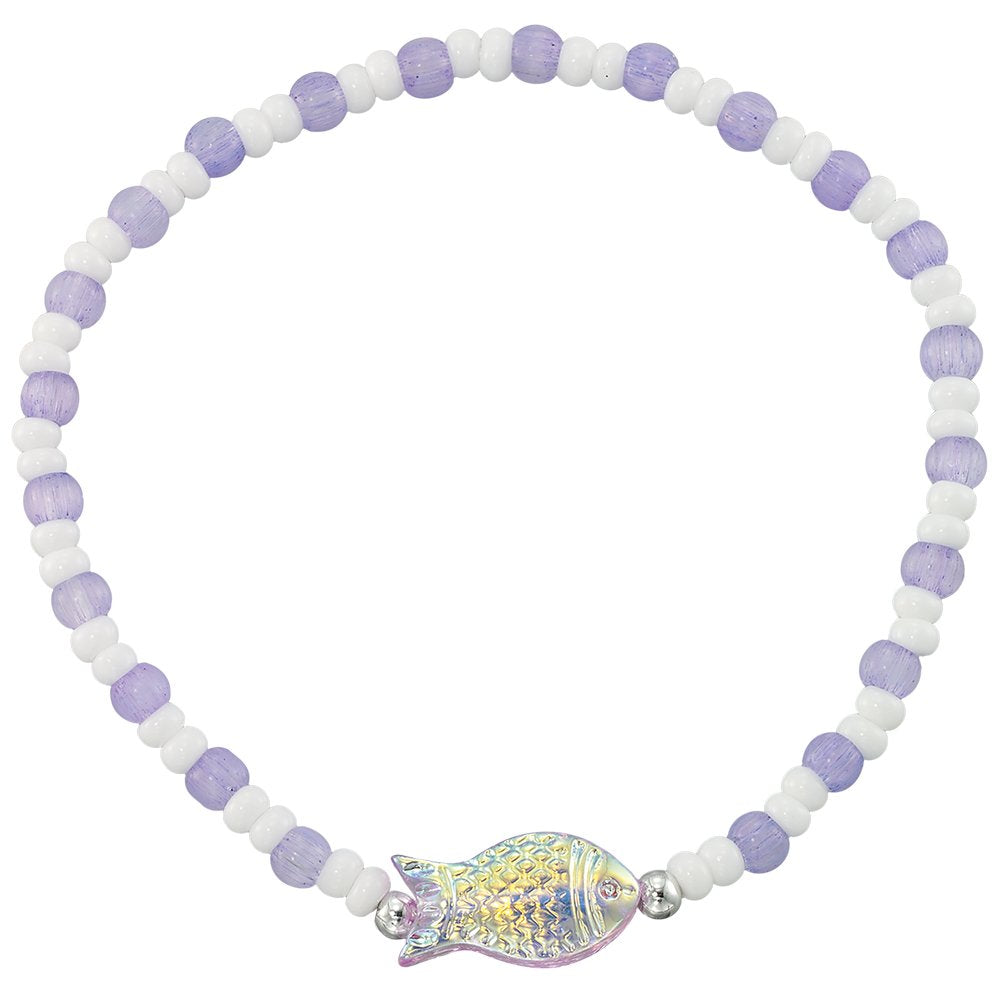 Sparkly Fish Seedbead Stretch Anklet