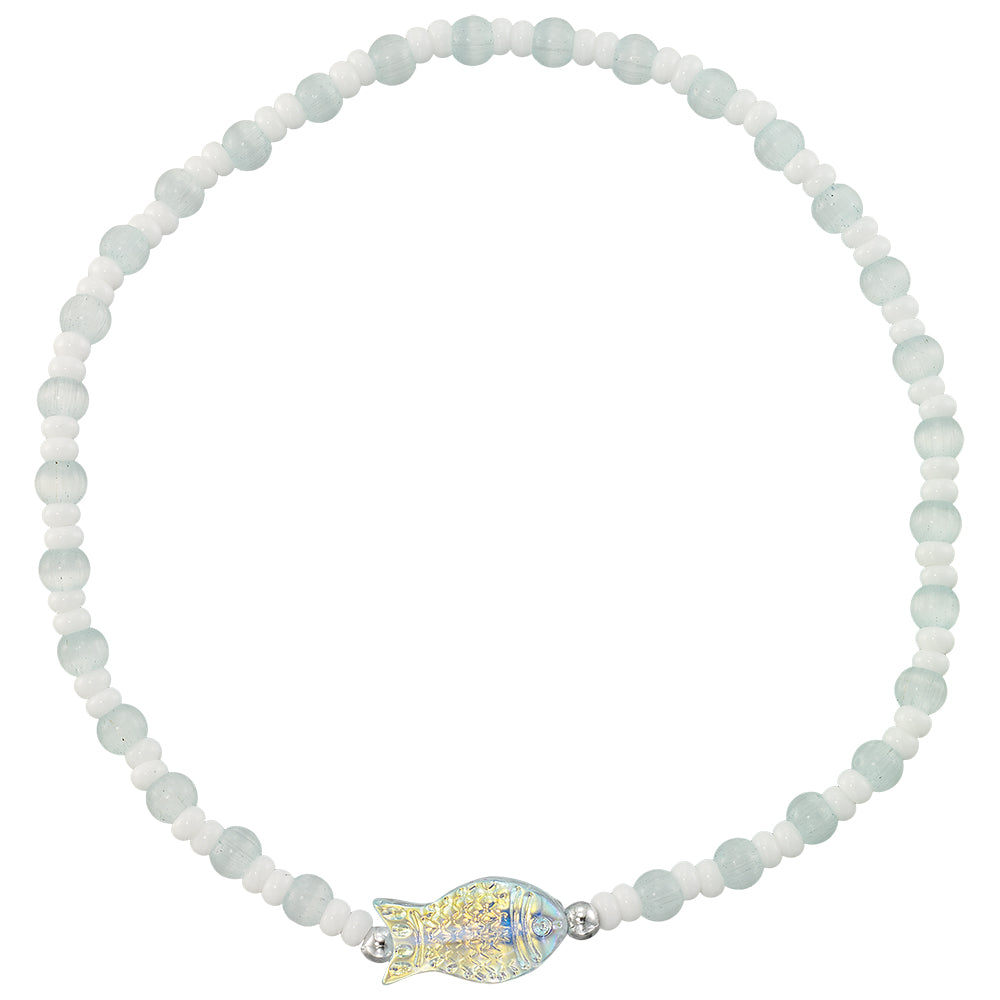 Sparkly Fish Seedbead Stretch Anklet