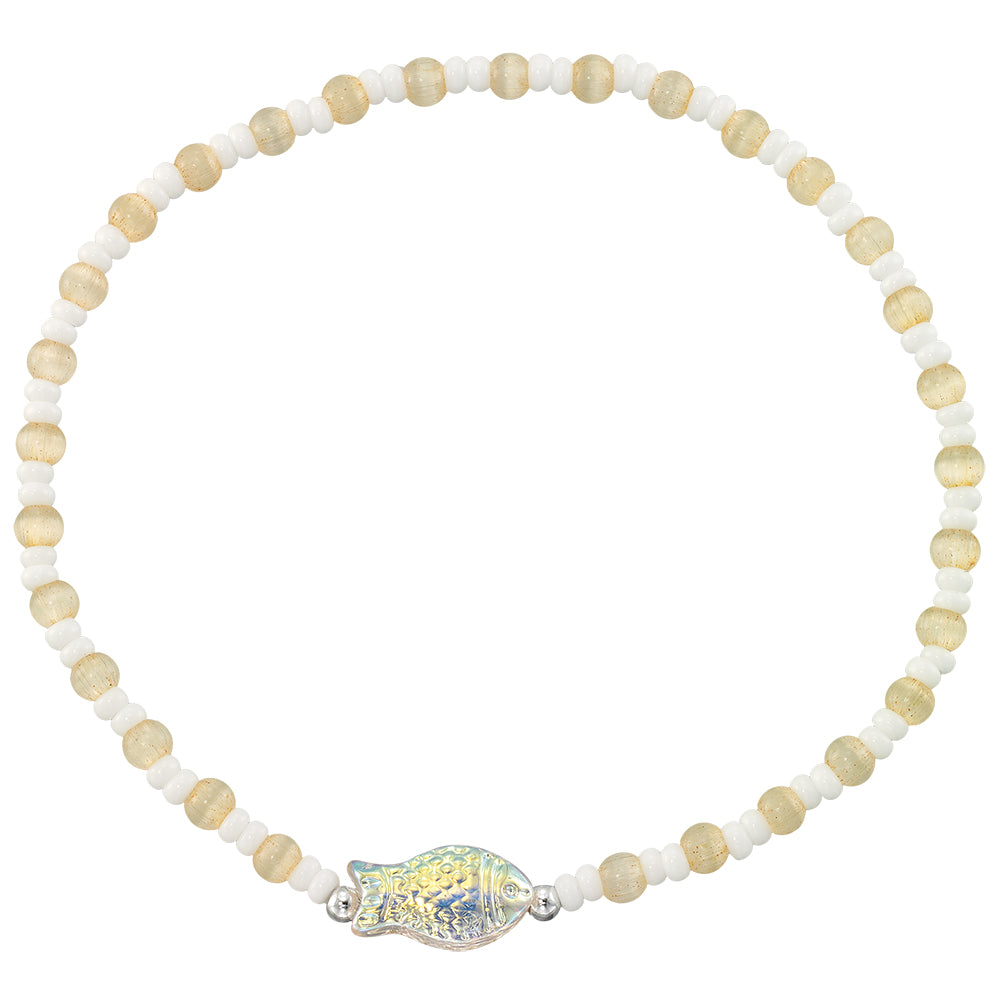 Sparkly Fish Seedbead Stretch Anklet
