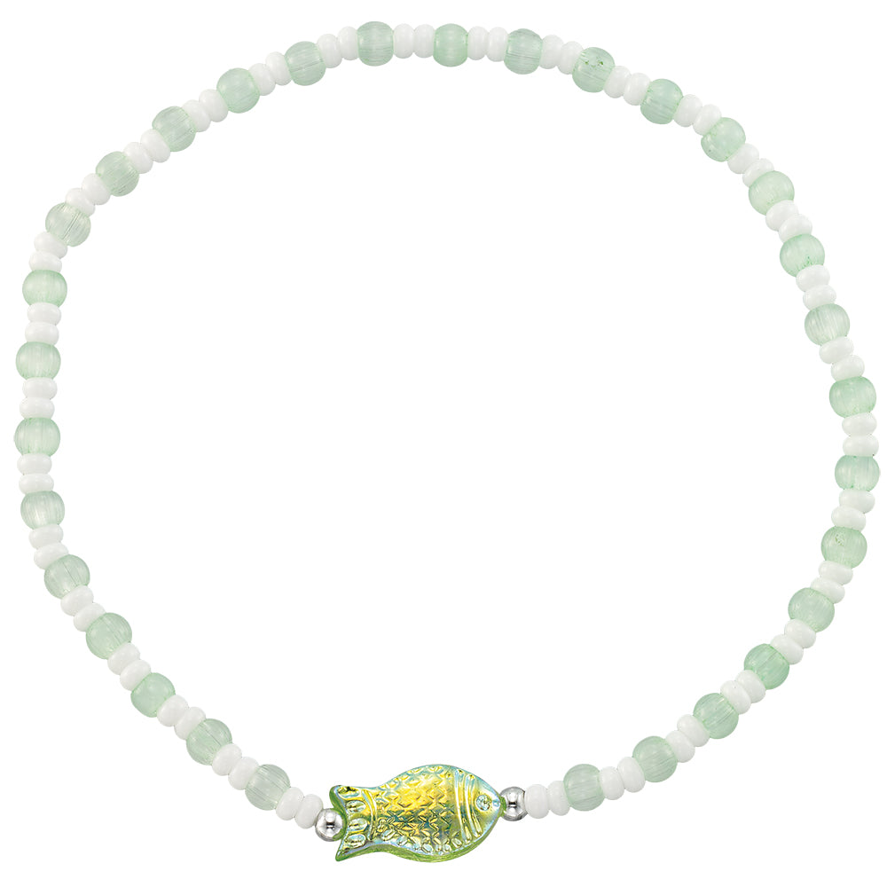 Sparkly Fish Seedbead Stretch Anklet
