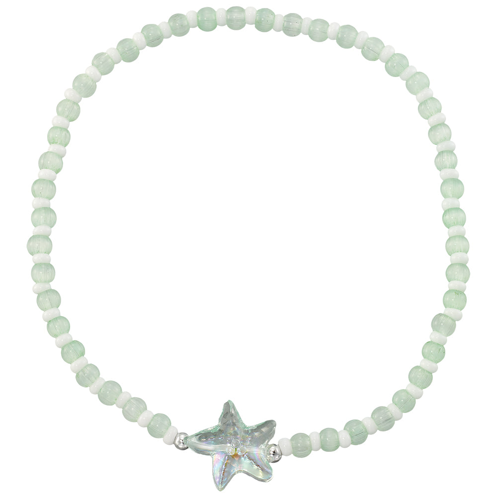 Sparkly Starfish Seedbead Stretch Anklet