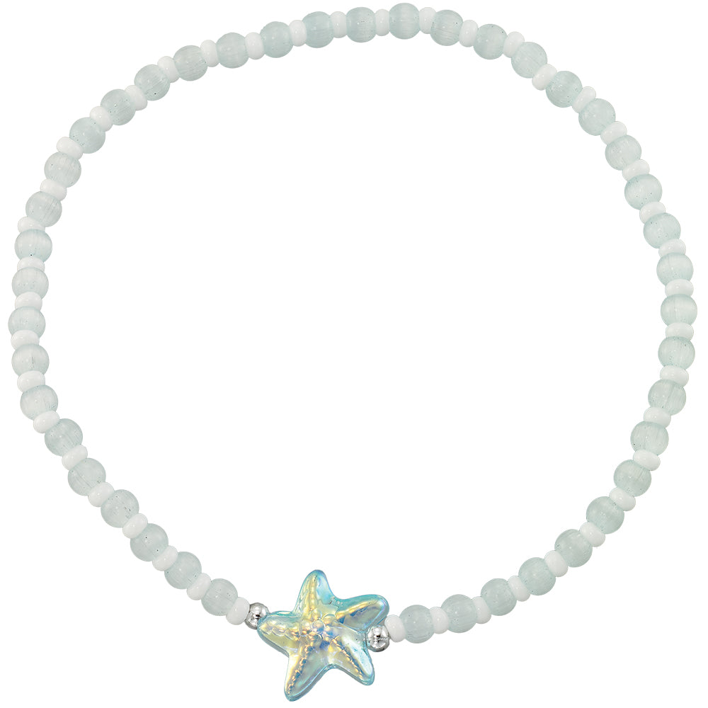 Sparkly Starfish Seedbead Stretch Anklet
