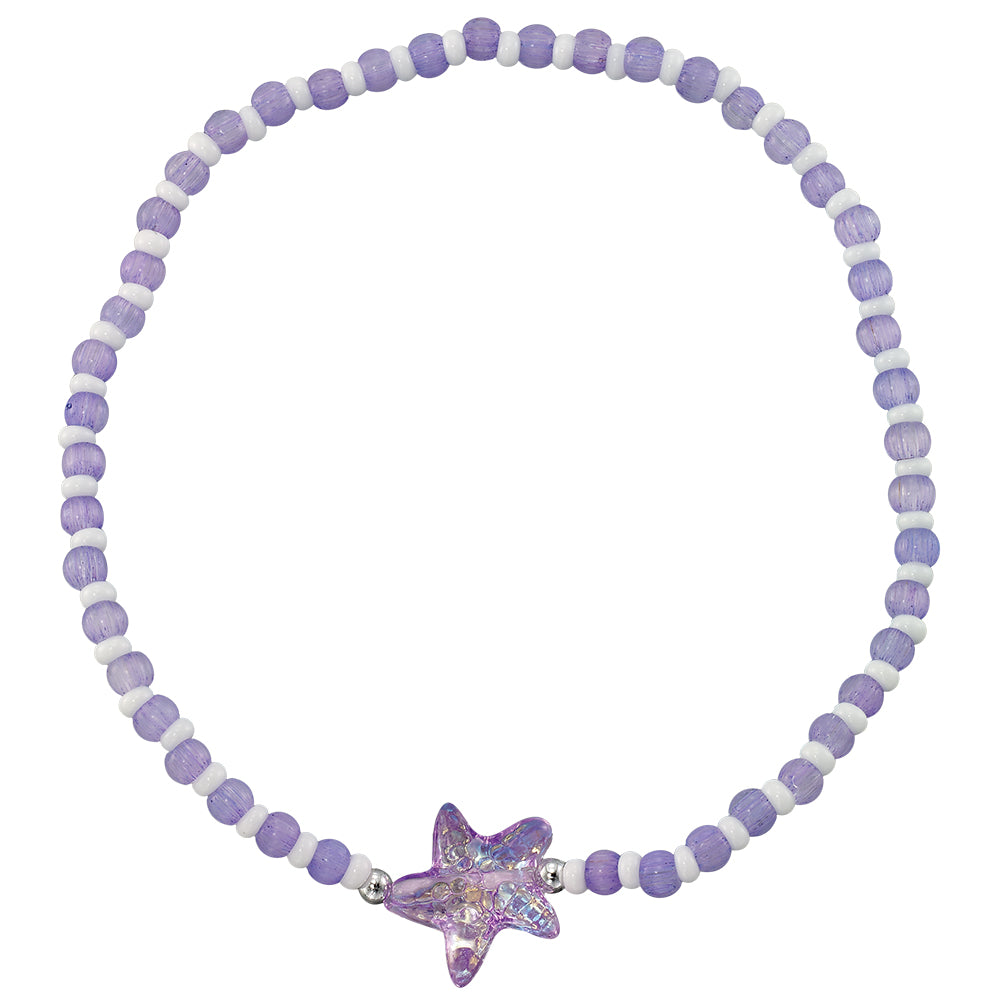 Sparkly Starfish Seedbead Stretch Anklet