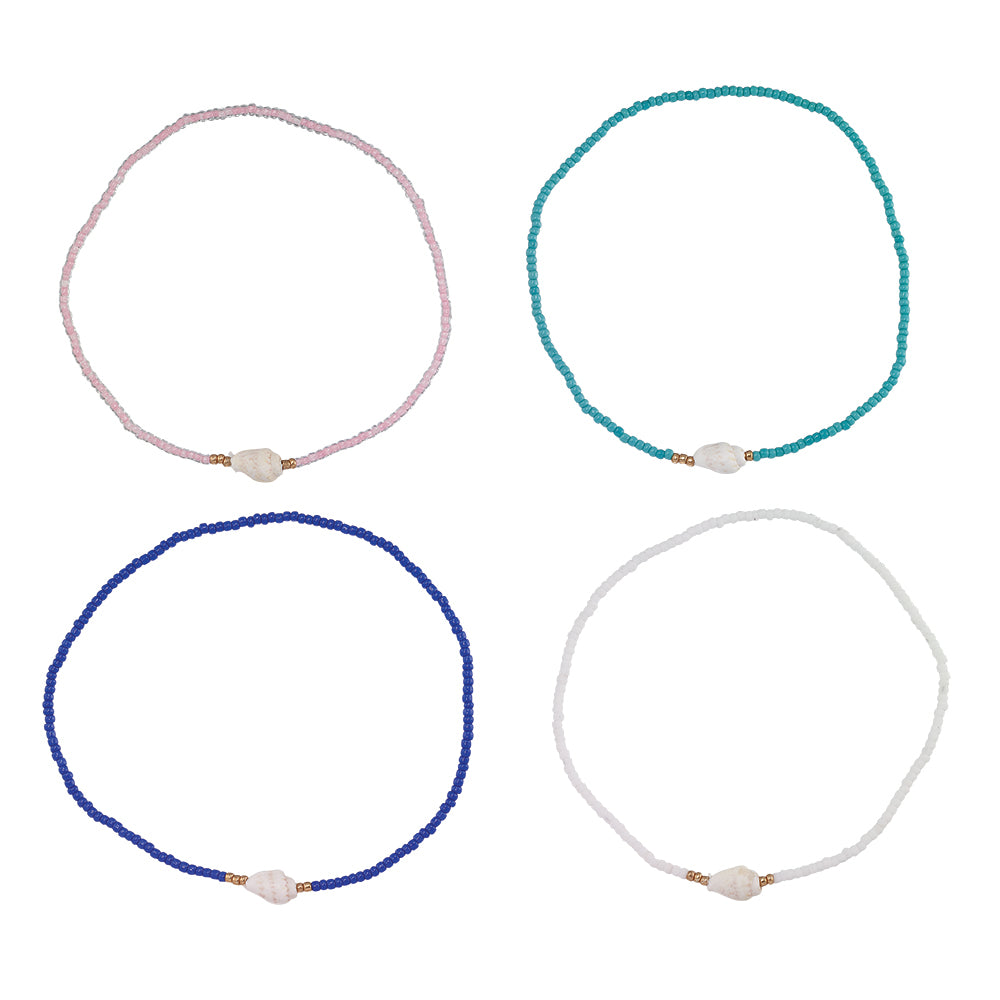 Conch Shell Seedbead Stretch Anklet