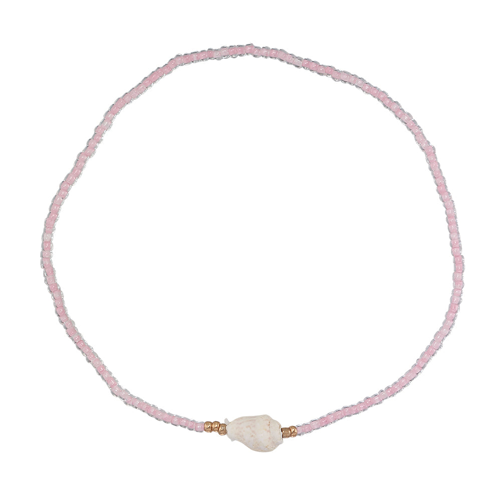 Conch Shell Seedbead Stretch Anklet