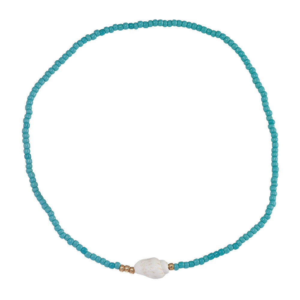 Conch Shell Seedbead Stretch Anklet