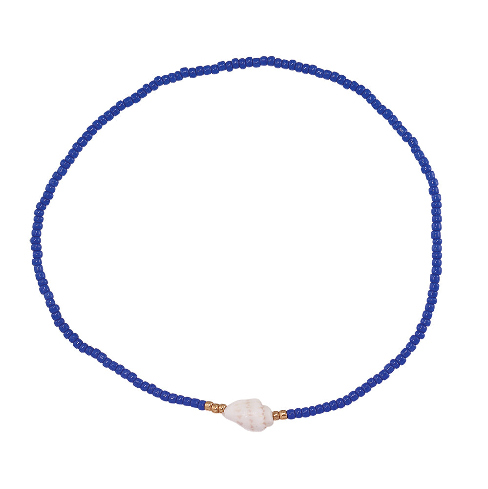 Conch Shell Seedbead Stretch Anklet
