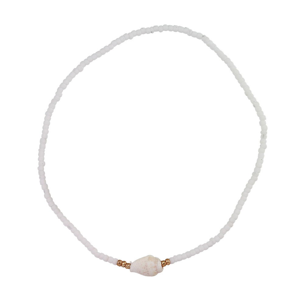 Conch Shell Seedbead Stretch Anklet