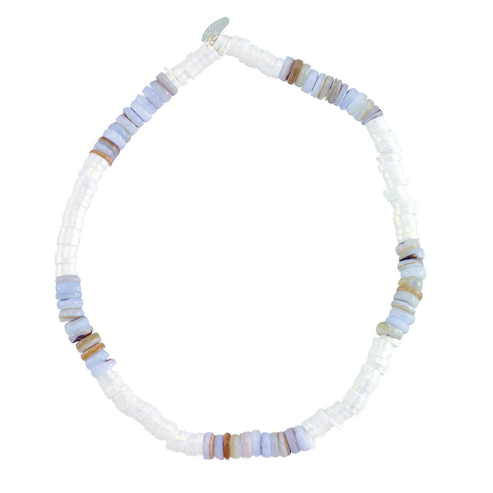 Shell and Pearlized Fimo Stretch Anklet